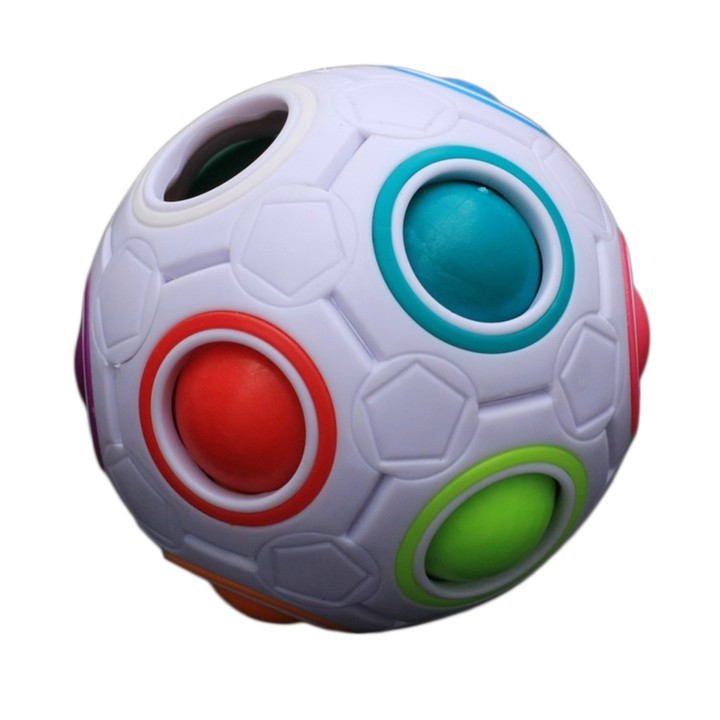Unique Kid Spherical Rainbow Ball Football Magic Toy Colorful Block Toy