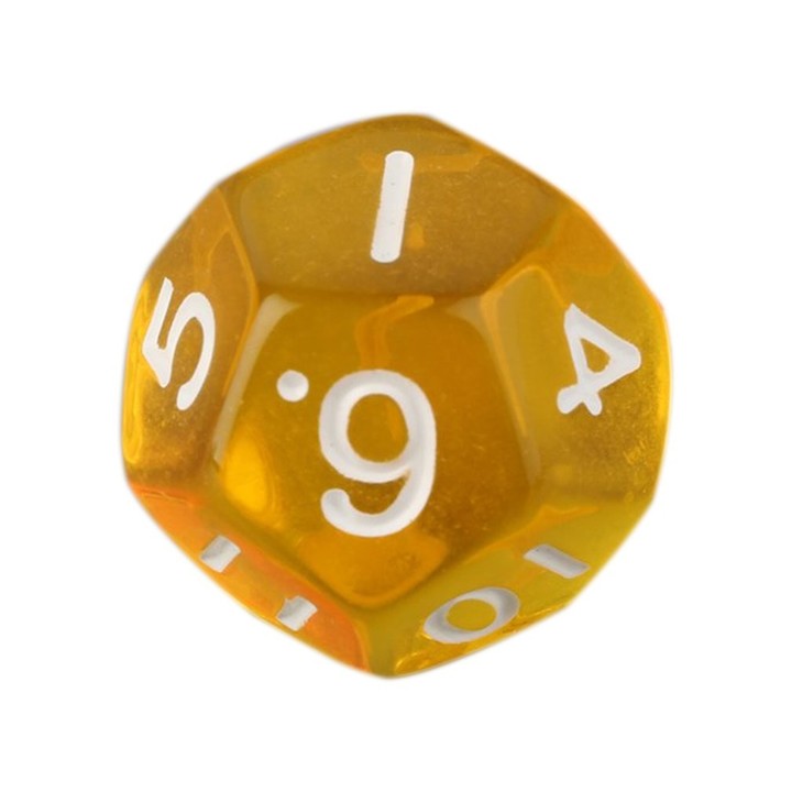 10pcs/Set Multicolor Transparent 12-Sided Role Playing Game Dices D12 New