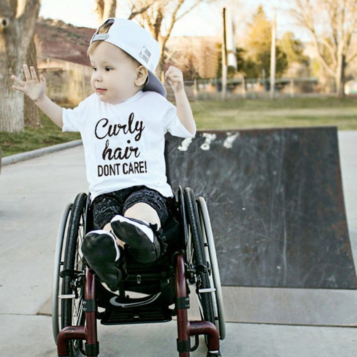Baby Boys Girls T-shirt Solid Curly Hair Don't Care Printed Short Sleeve Tops