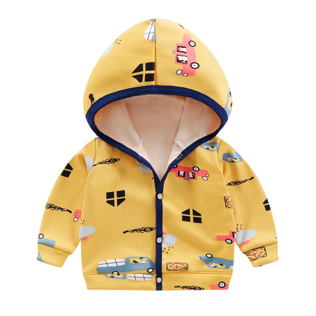 Children new autumn and winter girls' Plush coat infant hooded cardigan