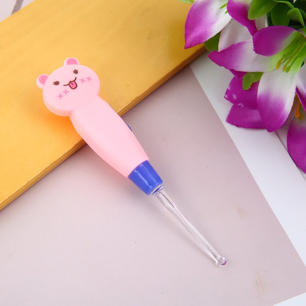 Ear Spoon Cleaning with LED Lighting Cute Cartoon Animal Detachable Earwax Remover Tool Safety