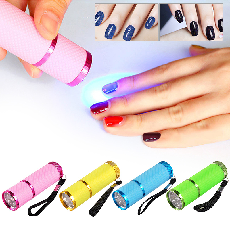 Hot 4 Colors Portable Led Lamp Nail Light for UV Light Nail Polish Dryer Mini Flashlight Torch