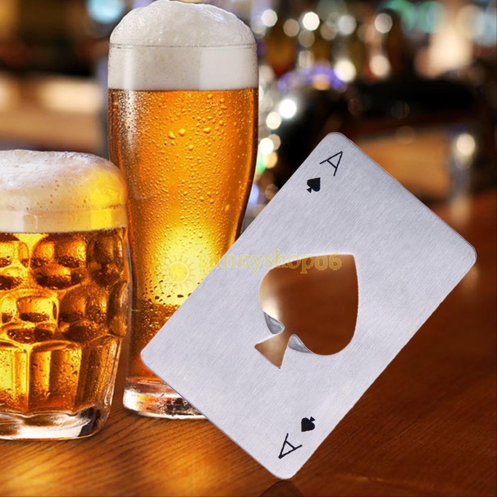 Novelty Bottle Opener Spades A Poker Playing Card Ace Beer Opener Bottles Lid Remover for Bars
