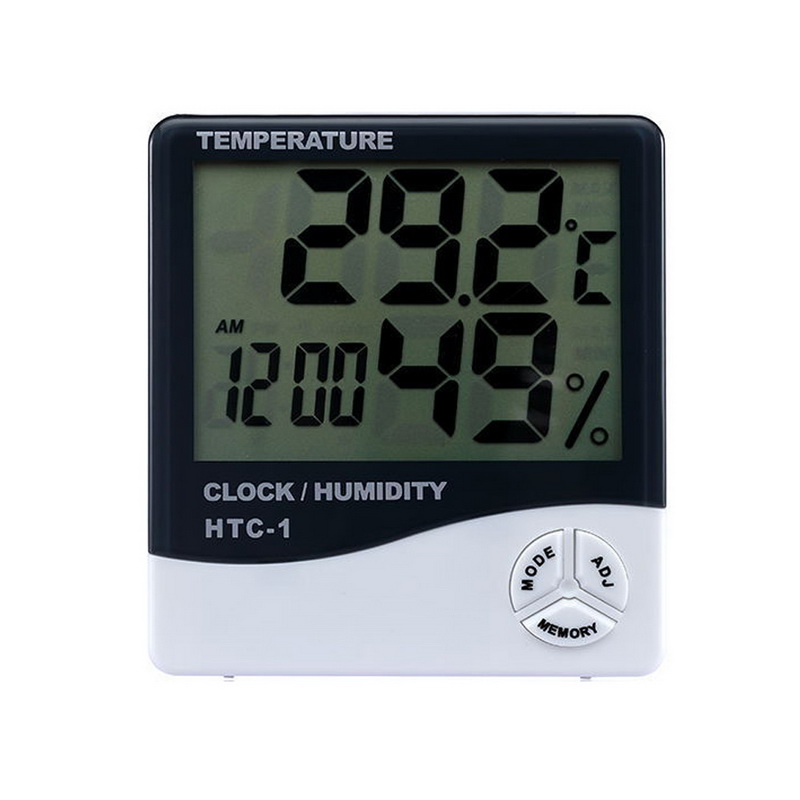 LCD Digital Alarm Clock Temperature Humidity Meter Indoor Outdoor Hygrometer Thermometer Memory