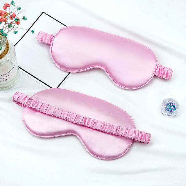 1pcs Women Imitated Silk Sleep Eye Mask Portable Travel Eyepatch Nap Eye Patch Rest Blindfold