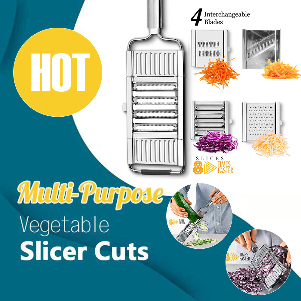 Stainless Steel Kitchen Mandoline Slicer Multi Blade Adjutsable Peeler For Fruits Vegetables Kitchen