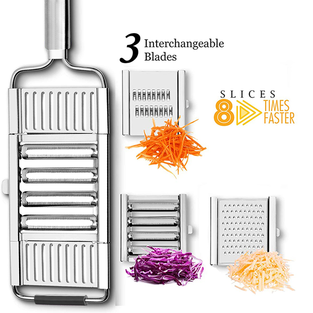 Stainless Steel Kitchen Mandoline Slicer Multi Blade Adjutsable Peeler For Fruits Vegetables Kitchen