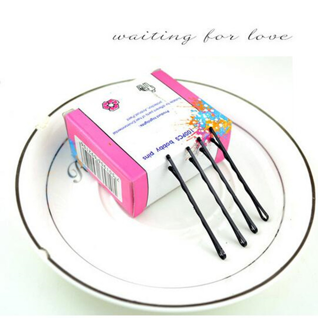 100 Pcs/lot Small Clip Hair Clip Hairpin Korean Version of Latest Black Wire Word Folder One
