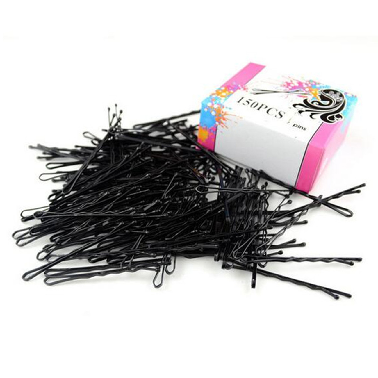 100 Pcs/lot Small Clip Hair Clip Hairpin Korean Version of Latest Black Wire Word Folder One