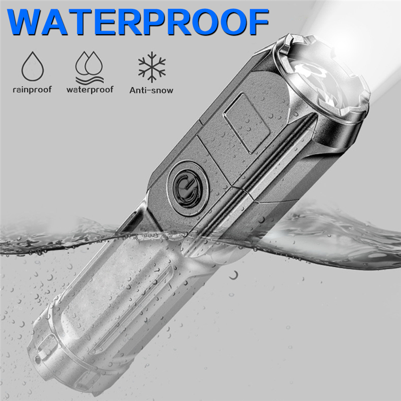 Portable LED Flashlight Strong Light Rechargeable Zoom Household & Outdoor Portable  Led