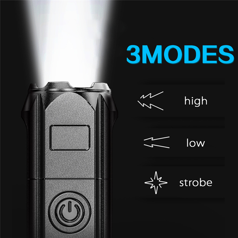 Portable LED Flashlight Strong Light Rechargeable Zoom Household & Outdoor Portable  Led