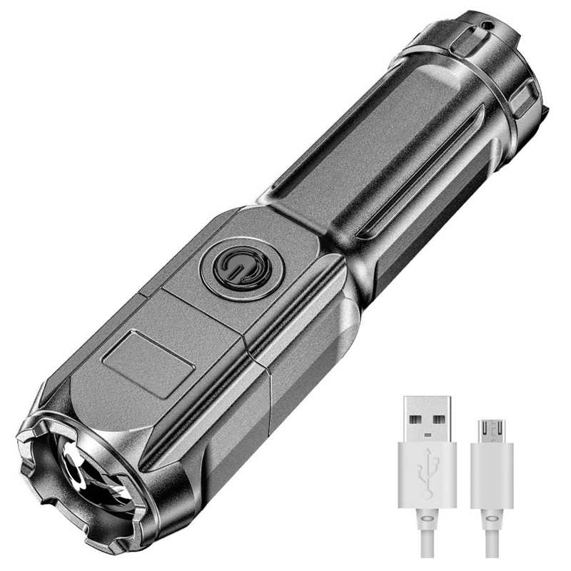 Portable LED Flashlight Strong Light Rechargeable Zoom Household & Outdoor Portable  Led