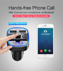 car mp3 player Bluetooth 5.0 receiver FM transmitter Dual USB car charger U disk  TF card Interior