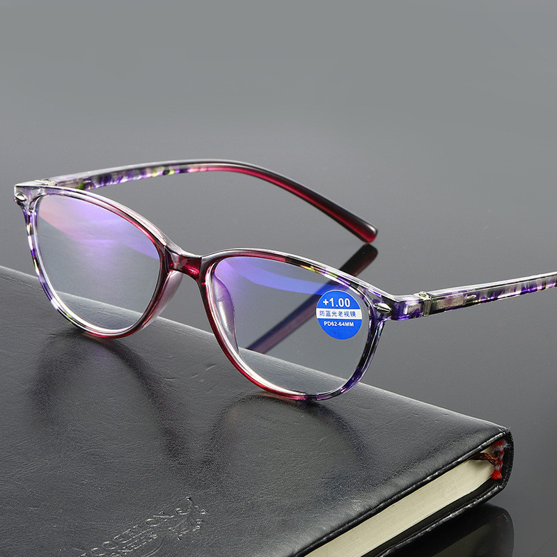 Unisex Reading Glasses Spring Leg Printing HD Reading Glasses Anti-Blue Light Presbyopia + 1.0 + 1.5 + 2.0 To + 3.5 + 4.0