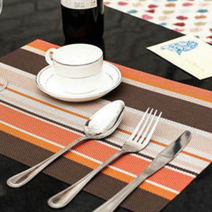 30*45cm Non-slip Pad Kitchen Accessories Stripe Pattern Dining Table Mats Oil-proof Table Placemat Heat Insulation Waterproof