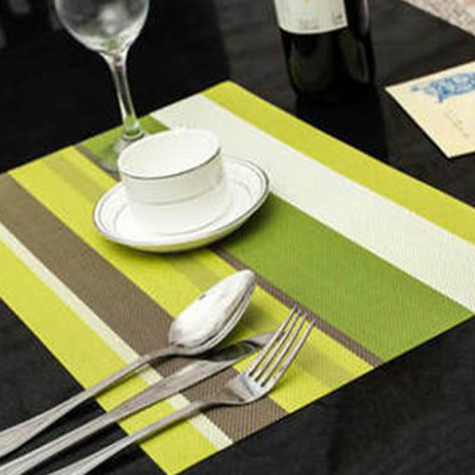 30*45cm Non-slip Pad Kitchen Accessories Stripe Pattern Dining Table Mats Oil-proof Table Placemat Heat Insulation Waterproof