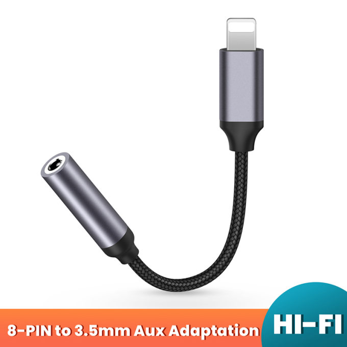 8 Pin To 3.5mm Jack AUX Cable Lighting Interface To AUX Headphone Adapter Audio Kable Connector Splitter For iPhone 12/11