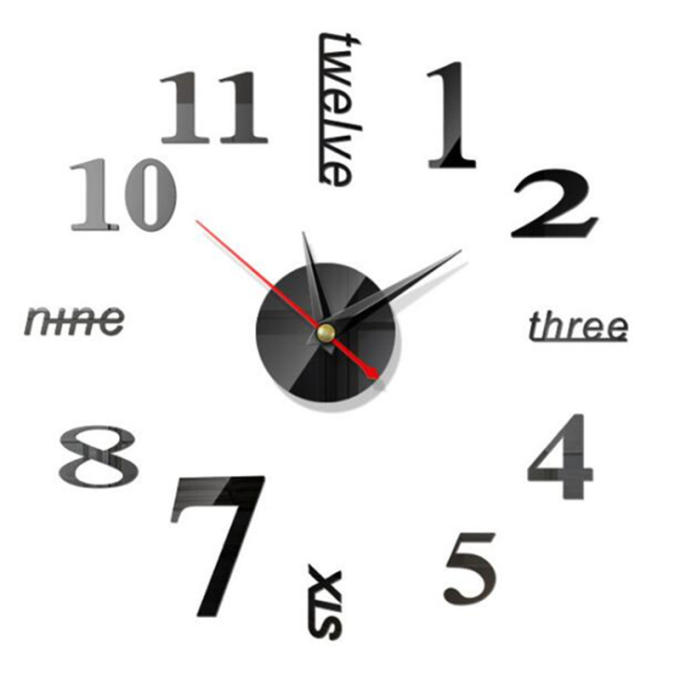 New Arrival Quartz Clocks Fashion Watches Real Big Wall Clock Rushed Mirror Sticker Diy Living Room Decor Free Shipping
