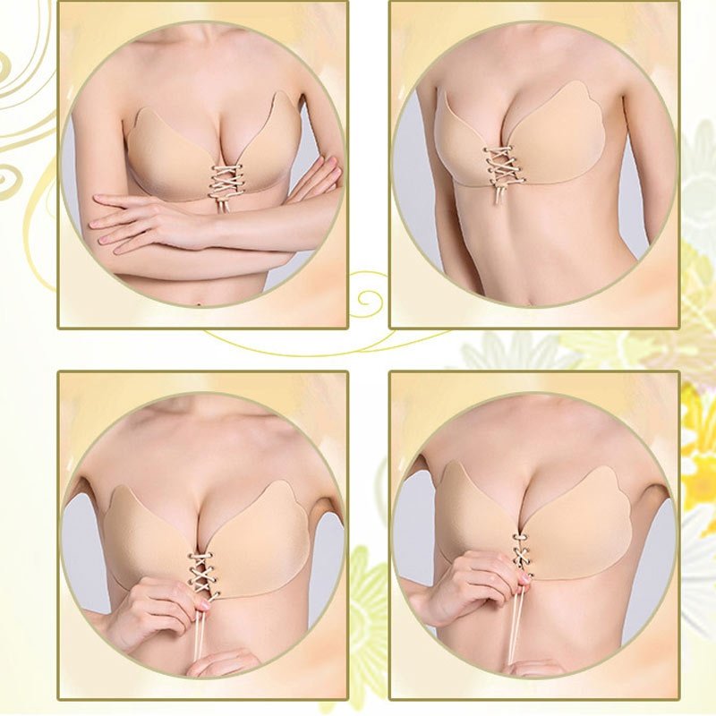 Amart Silicone Women Push-Up Strapless Backless Self-Adhesive Gel Magic Stick Invisible Bra