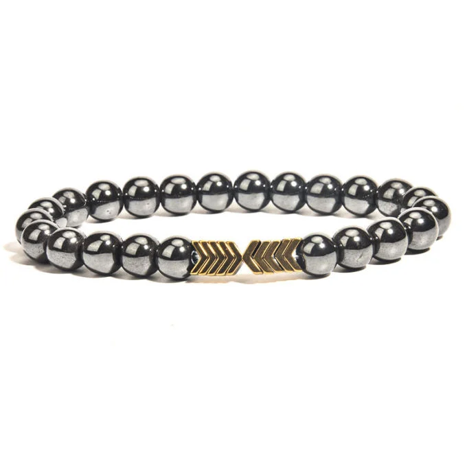 Black Cool Magnetic Slimming Bracelet Beads Hematite Stone Therapy Health Care Magnet Beads Bracelet
