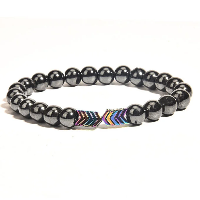 Black Cool Magnetic Slimming Bracelet Beads Hematite Stone Therapy Health Care Magnet Beads Bracelet