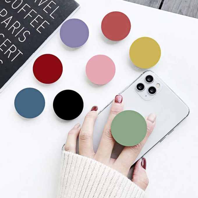 2PCS Plain Solid Color Round Phone Grip Holder Ring Support Telephone Griptok For iPhone Samsung Phone Mount Socket Expanding Stand