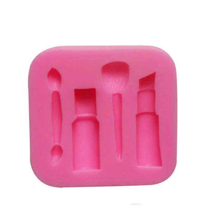 Mini 3D*Lipstick brush eyebrow pencil silicone sugar cake mold