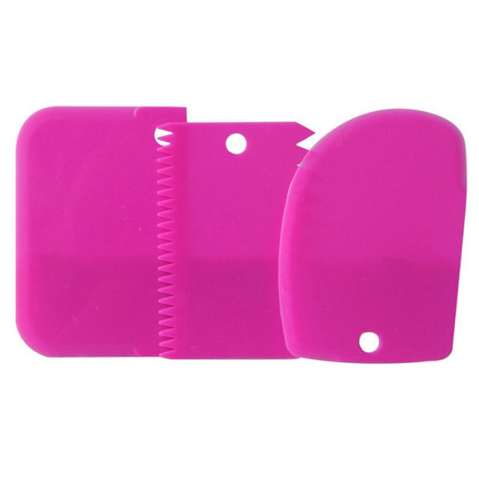 3Pcs/set Plastic Dough Icing Fondant Scraper Cake Decorating Baking Pastry Tools Plain Smooth Jagged Edge Spatulas Cutters
