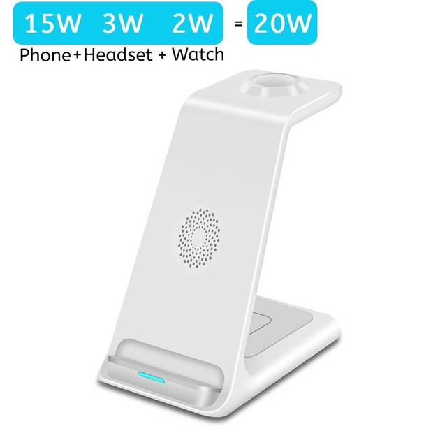 3 IN 1 Qi Wireless Charger Stand For Apple Watch 7 SE 6 5 AirPods 3 Pro For iPhone 14 13 12 11 XS XR X 8 Fast Charging Dock