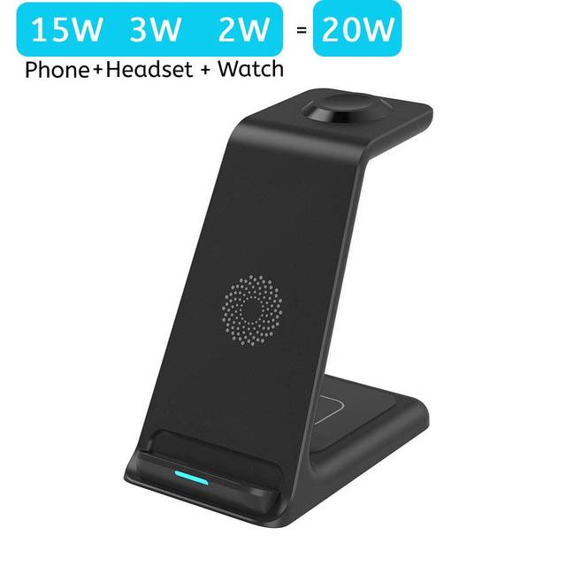 3 IN 1 Qi Wireless Charger Stand For Apple Watch 7 SE 6 5 AirPods 3 Pro For iPhone 14 13 12 11 XS XR X 8 Fast Charging Dock