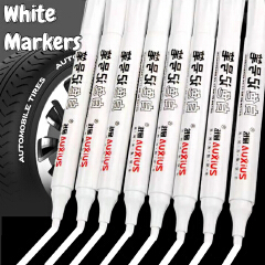 Permanent Oily White Marker Pen Waterproof Tire Painting Graffiti Environmental Gel Pen Notebook Drawing Supplies