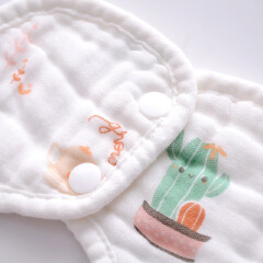 2pcs children's baby petal bib eight-layer bib cotton printed saliva towel
