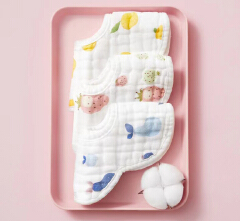 2pcs children's baby petal bib eight-layer bib cotton printed saliva towel