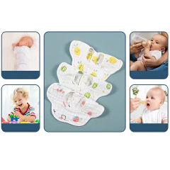 2pcs children's baby petal bib eight-layer bib cotton printed saliva towel