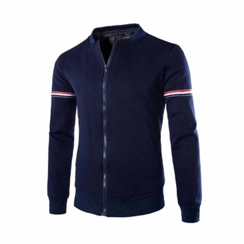 New England Ribbon Decorative Stand Collar Jacket Men's Slim Jacket Long Sleeve