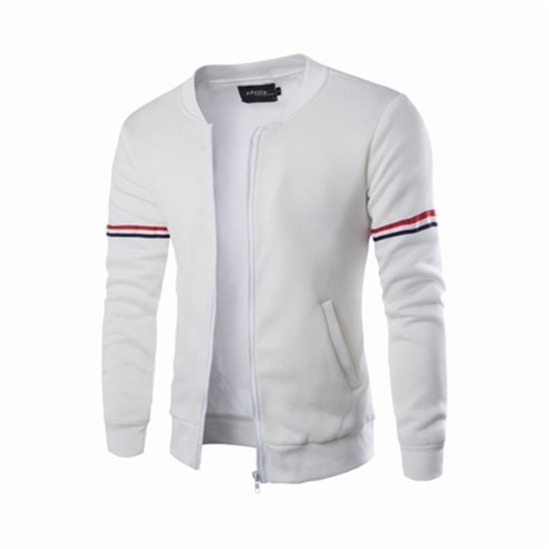 New England Ribbon Decorative Stand Collar Jacket Men's Slim Jacket Long Sleeve