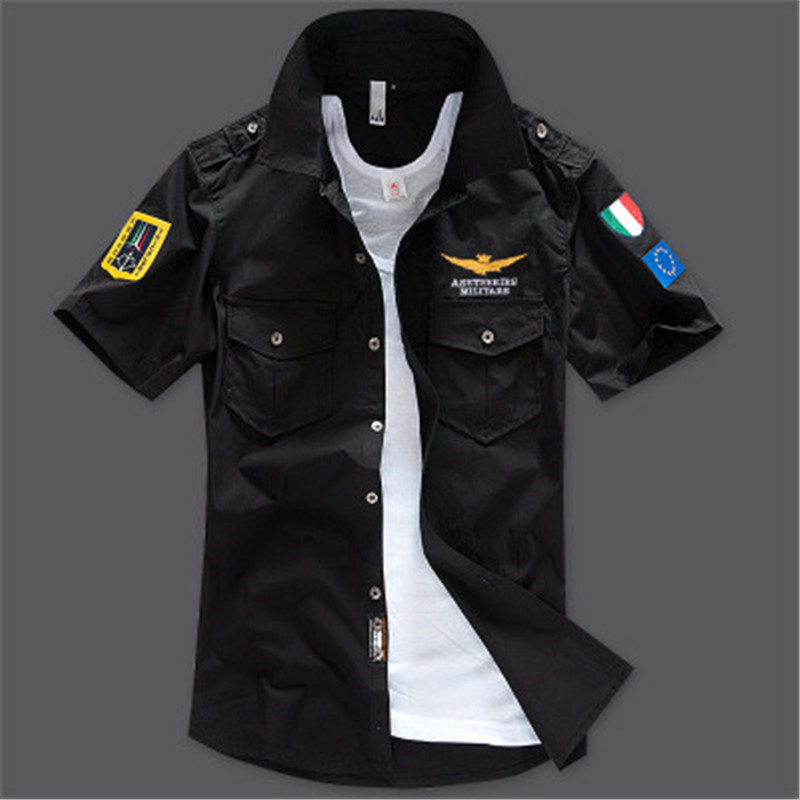 New cotton short-sleeved men's shirt casual slim social business shirt pattern