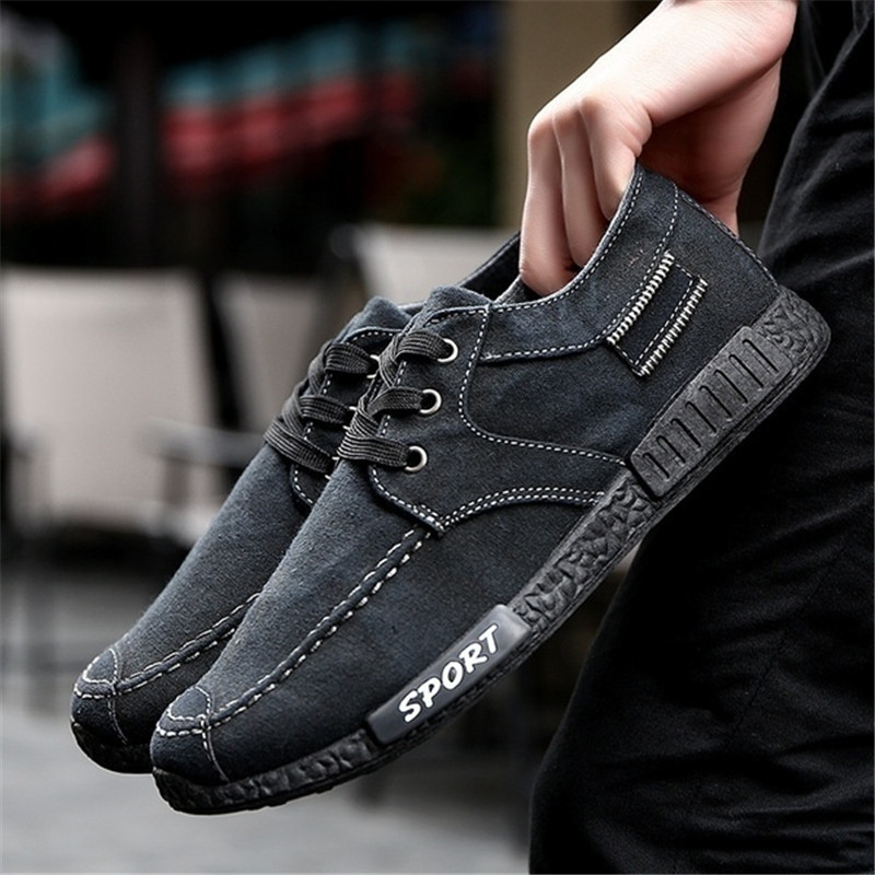 New Fashion Men's Jeans Canvas Shoes  Leisure Sports Shoes Low Upper Cloth Shoes