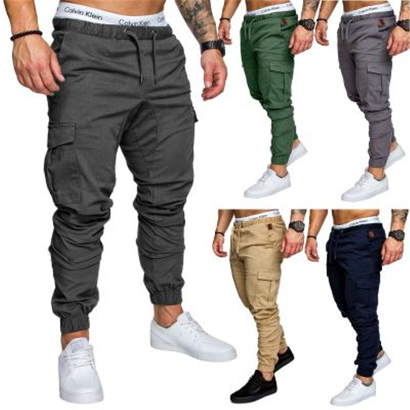 New men's multi-pocket trousers men's casual trousers
