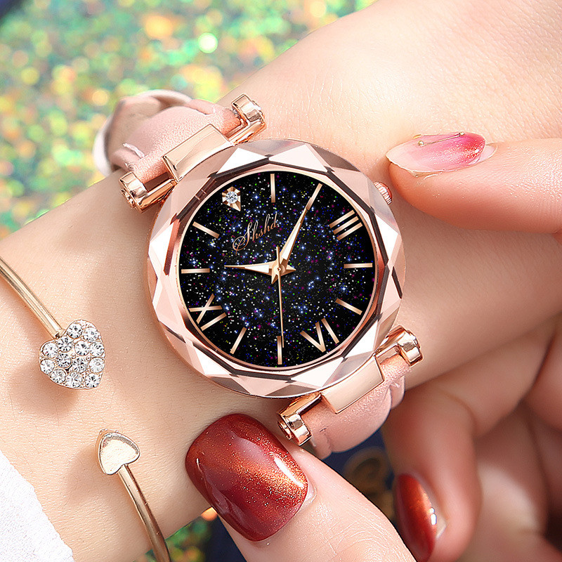 New ladies watch rhinestones Roman scale casual female watch