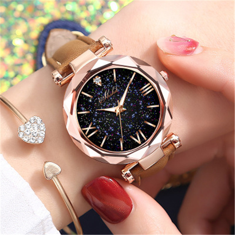 New ladies watch rhinestones Roman scale casual female watch