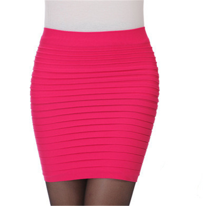 New Women High Waist Tight Office Skirt Slim Casual Hip Skirt Good Elastic Lady  Skirts