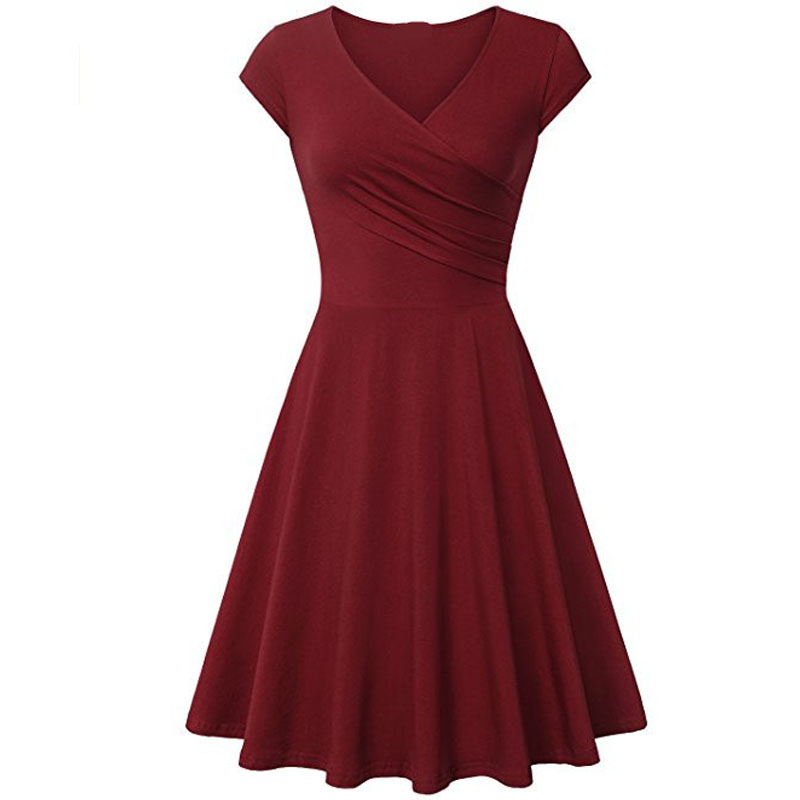 New women's fashion solid color slim dress