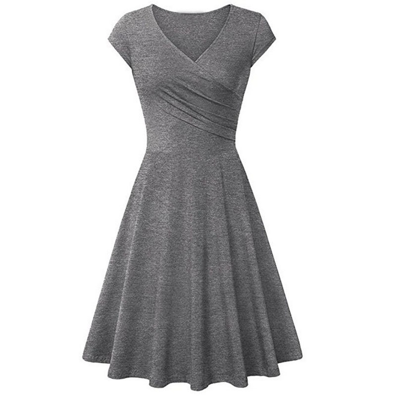 New women's fashion solid color slim dress