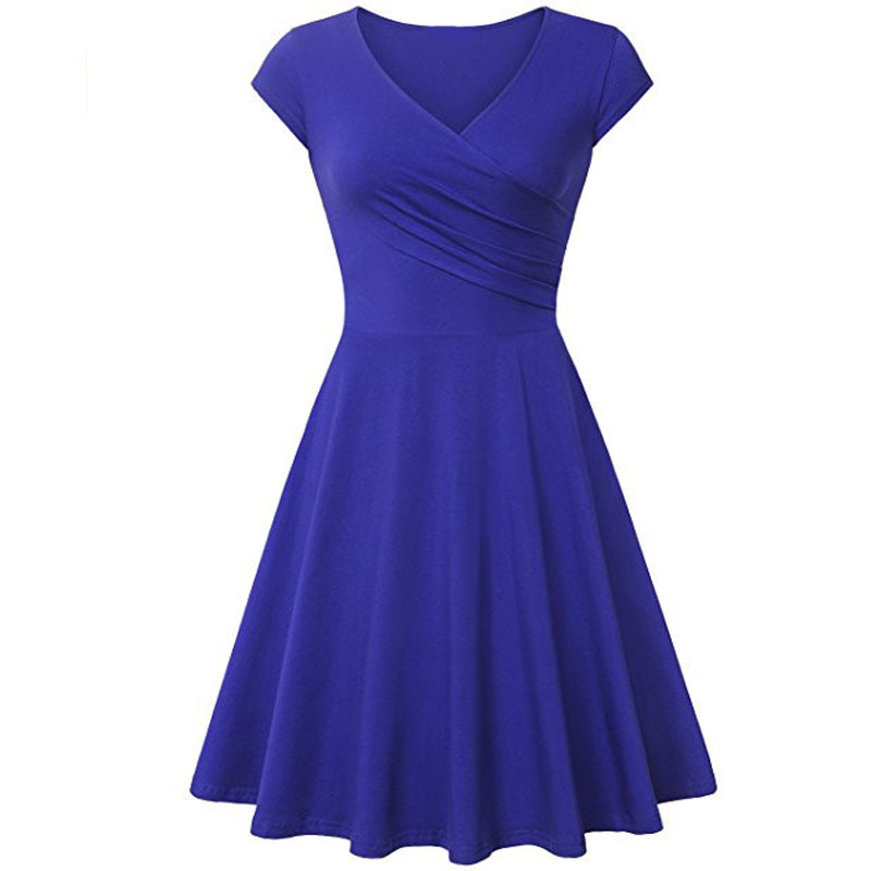 New women's fashion solid color slim dress