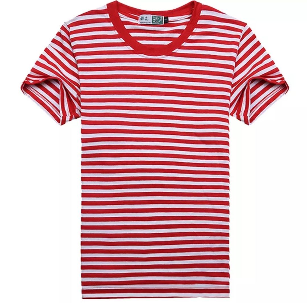 men's short-sleeved  striped t-shirt round neck large size shirts T-shirts &amp; Polos
