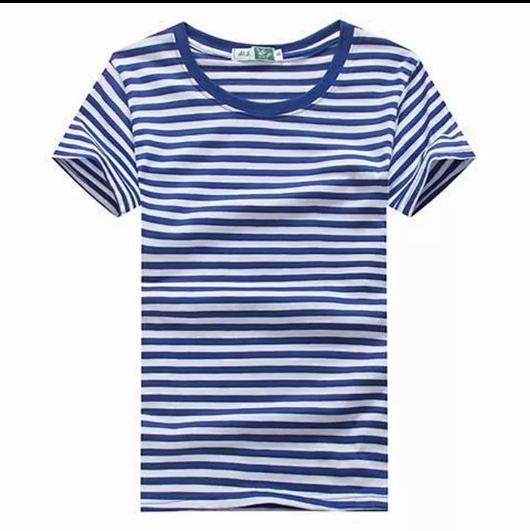 men's short-sleeved  striped t-shirt round neck large size shirts T-shirts &amp; Polos
