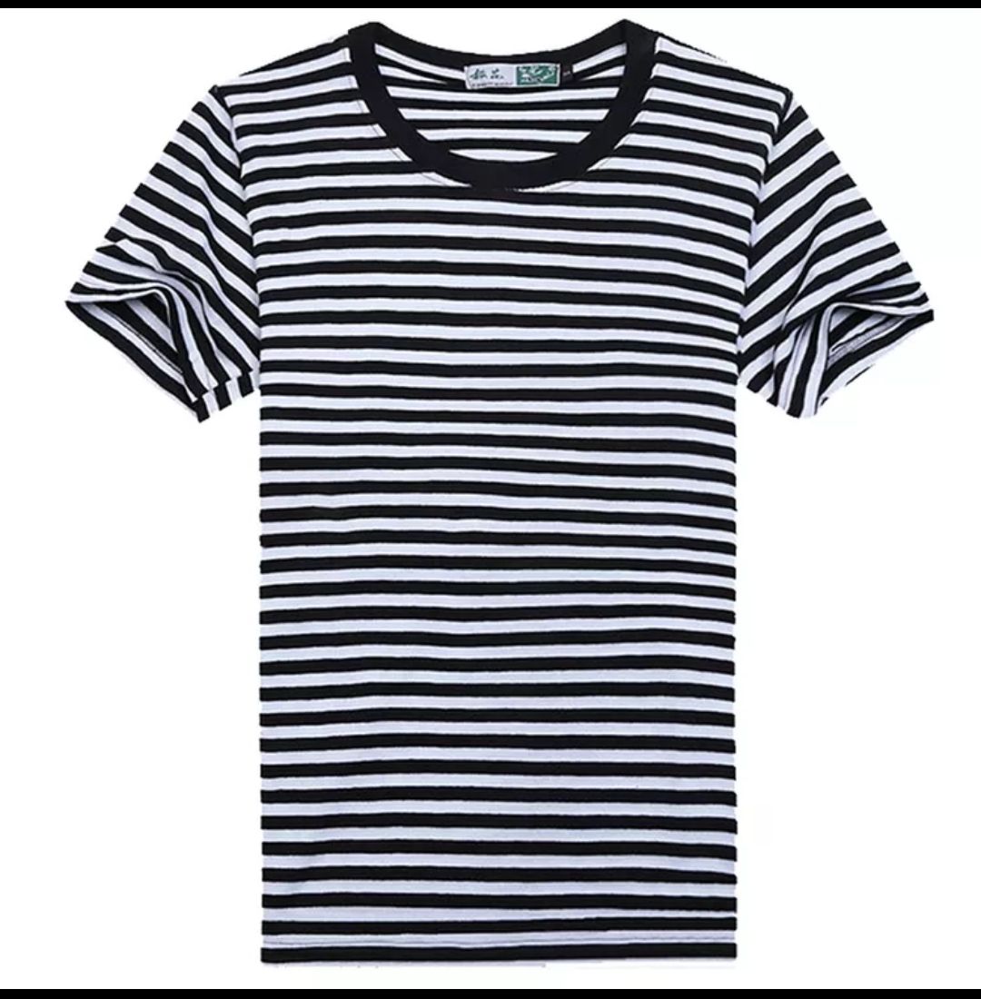 men's short-sleeved  striped t-shirt round neck large size shirts T-shirts &amp; Polos