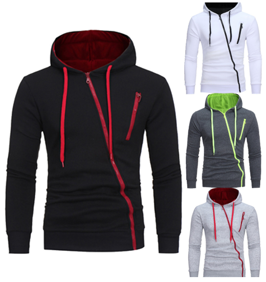 Mens'  Hoodie Hooded Sweatshirt Tops Jacket Coat Pocket cotton casual zipper Sweatshirts