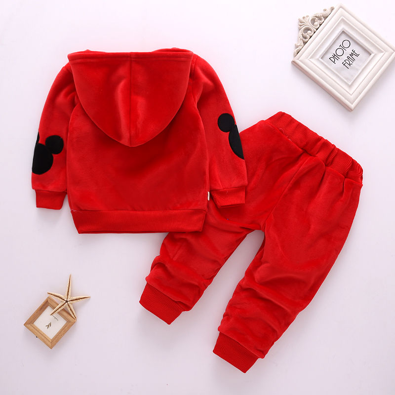 Spring suit for boys and girls two piece plush and thickened sports set for boys and girls Suits